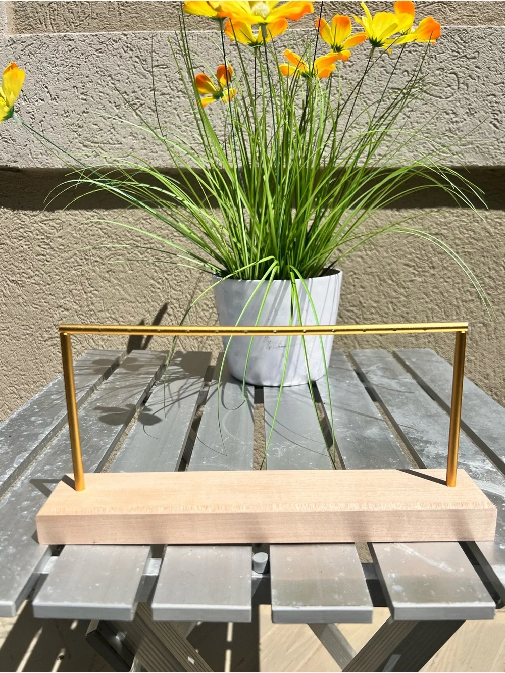 Gold and Wooden Jewelry Display Set
